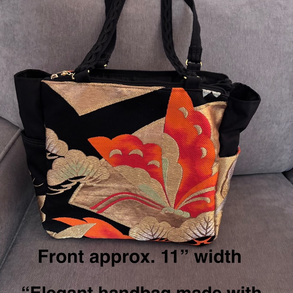 JAPANESE Elegant Black and Gold Handbag